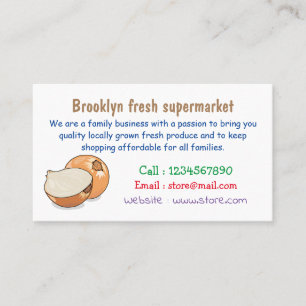 Onion cartoon illustration  business card