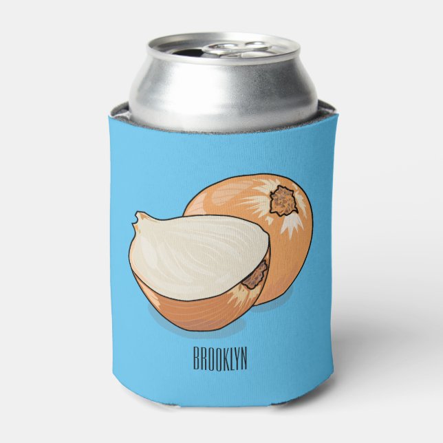 Onion cartoon illustration  can cooler (Can Front)