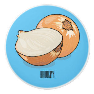 Onion cartoon illustration ceramic knob