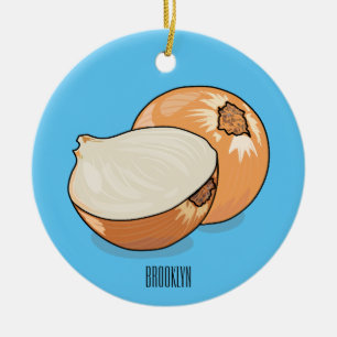 Onion cartoon illustration  ceramic tree decoration