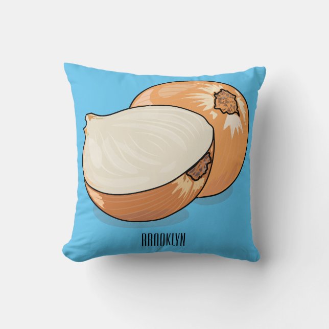Onion cartoon illustration  cushion (Front)