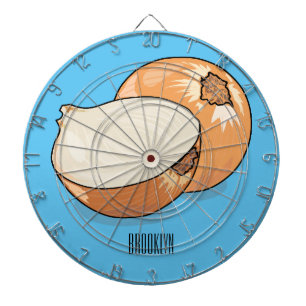 Onion cartoon illustration dartboard