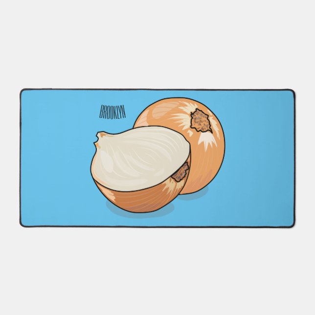 Onion cartoon illustration  desk mat (Front)