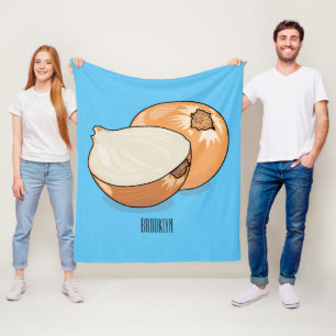 Onion cartoon illustration  fleece blanket