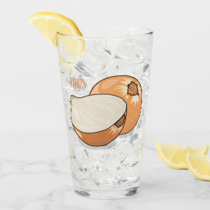 Onion cartoon illustration  glass