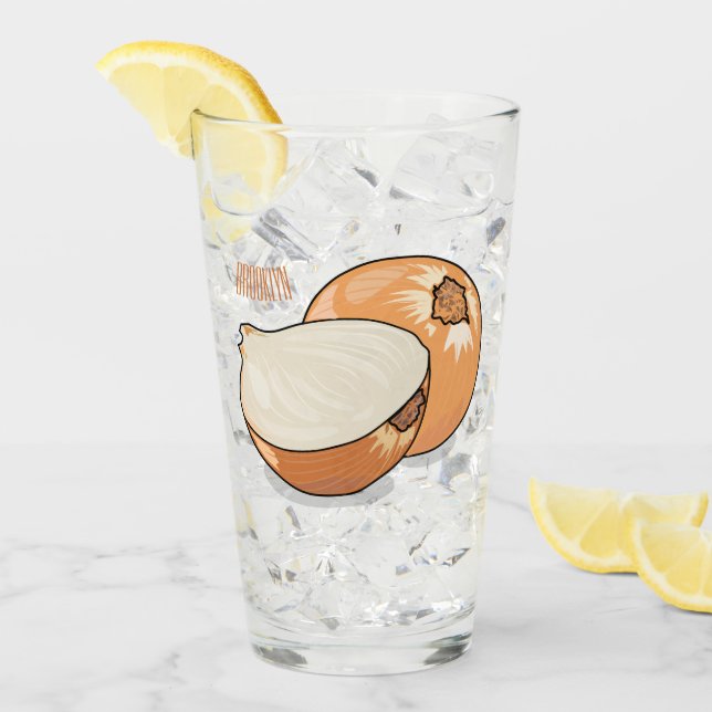 Onion cartoon illustration  glass (Front Ice)