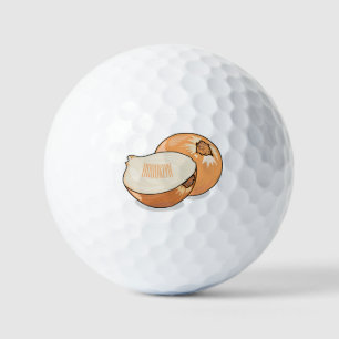 Onion cartoon illustration golf balls