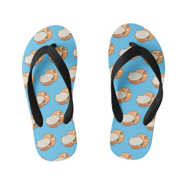 Onion cartoon illustration  kid's flip flops (Footbed)