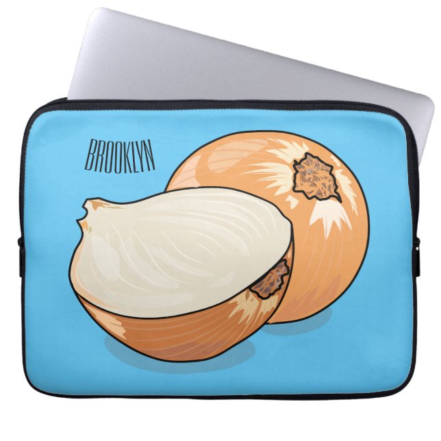 Onion cartoon illustration  laptop sleeve (Front)