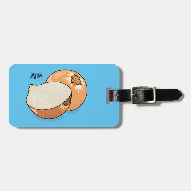 Onion cartoon illustration luggage tag (Front Horizontal)