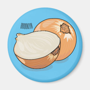 Onion cartoon illustration magnet