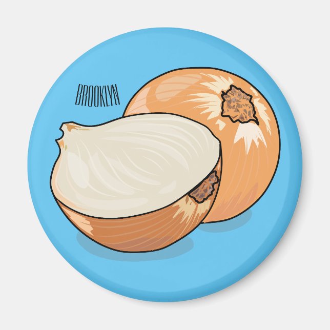 Onion cartoon illustration  magnet (Front)
