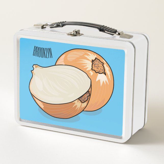 Onion cartoon illustration  metal lunch box (Front)