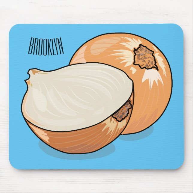 Onion cartoon illustration  mouse mat (Front)