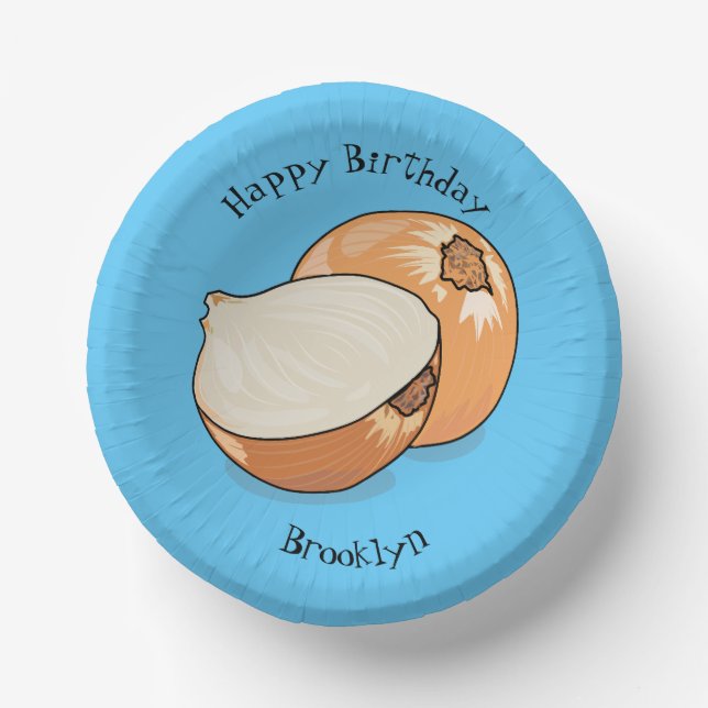 Onion cartoon illustration paper plate (Front)