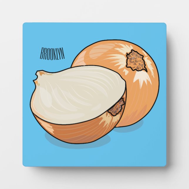 Onion cartoon illustration  plaque (Front)