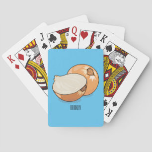 Onion cartoon illustration  playing cards