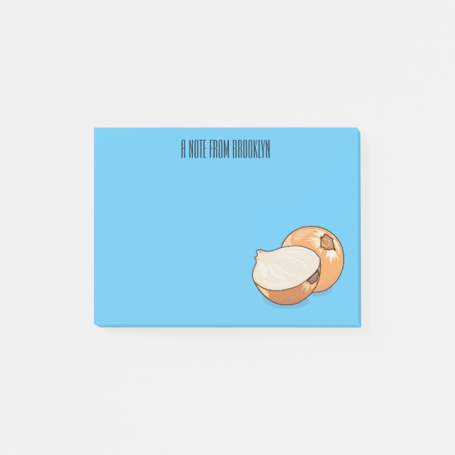 Onion cartoon illustration  post-it notes (Front)
