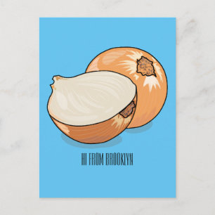 Onion cartoon illustration  postcard
