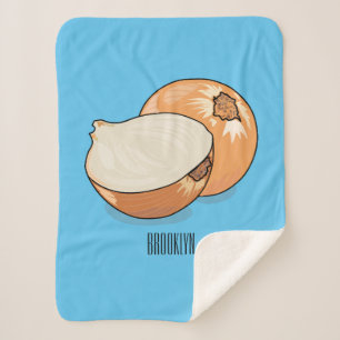 Onion cartoon illustration sherpa blanket