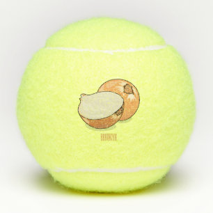 Onion cartoon illustration tennis balls