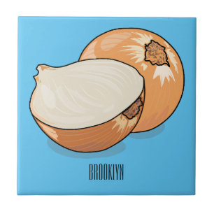 Onion cartoon illustration  tile