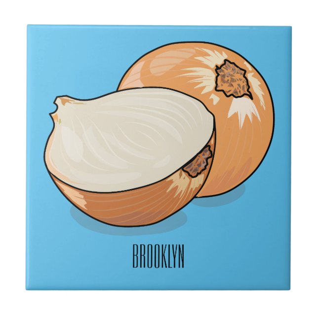 Onion cartoon illustration  tile (Front)