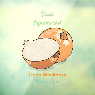 Onion cartoon illustration  window cling