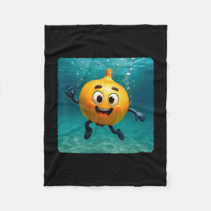 Onion Diving Underwater Ocean Diver Swimming Summe Fleece Blanket