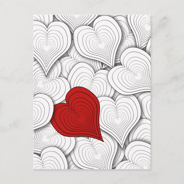 Onion Hearts Valentine Illustration Holiday Postcard (Front)