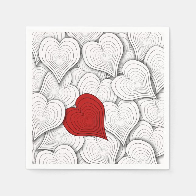 Onion Hearts Whimsical Illustration Napkin (Front)
