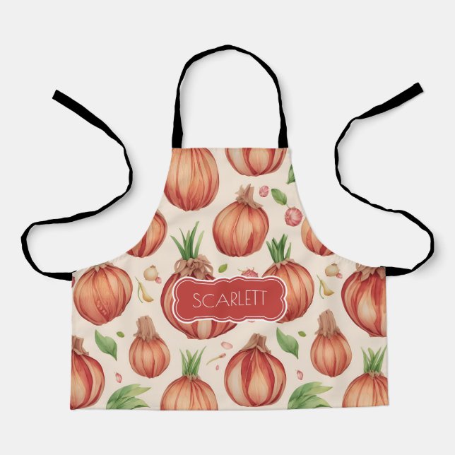 Onion Retro Colourful Personalised Pattern Apron (Front)