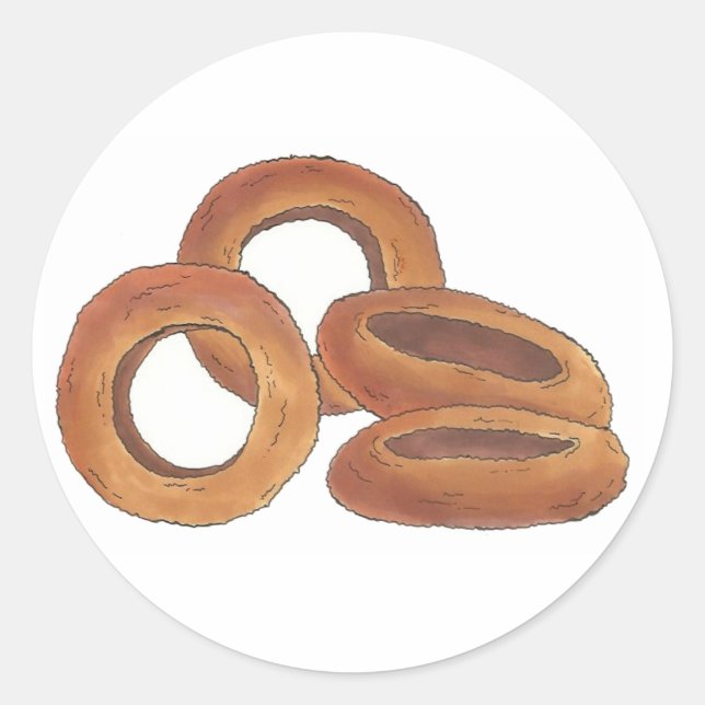 Onion Rings Carnival Junk Food Foodie Fried Onions Classic Round Sticker (Front)