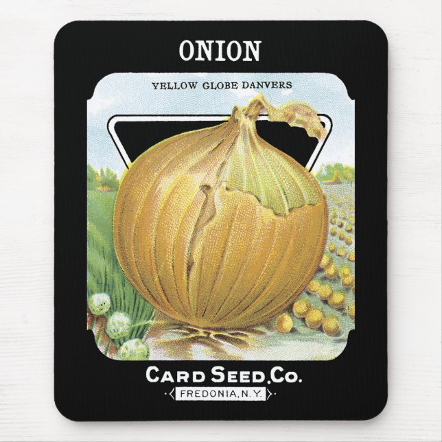 Onion Seed Packet Label Mouse Mat (Front)