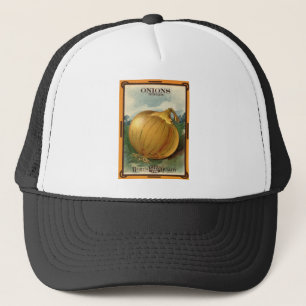 onion seed packet trucker hat