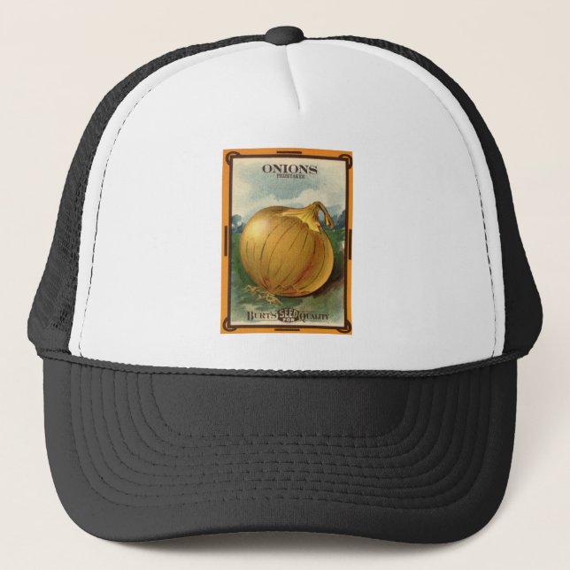 onion seed packet trucker hat (Front)