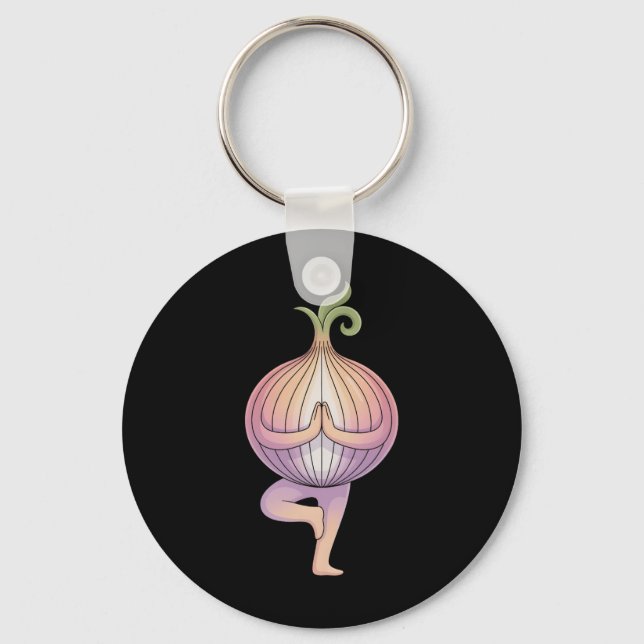Onion Yoga  Key Ring (Front)