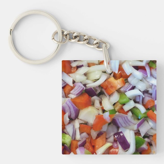Onions and Bell Peppers Key Ring (Front)