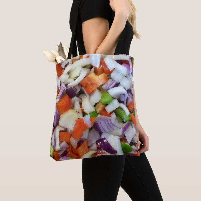 Onions and Bell Peppers Tote Bag (Close Up)