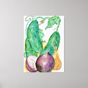 Onions and Cukes on Canvas Print