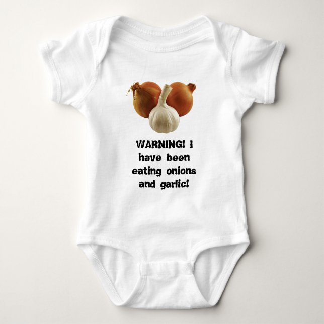 Onions and garlic baby bodysuit (Front)