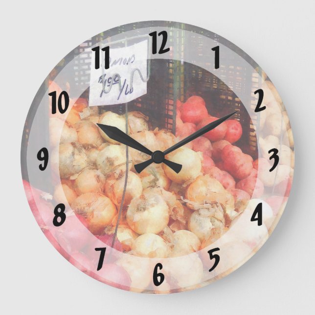 Onions and Potatoes Large Clock (Front)