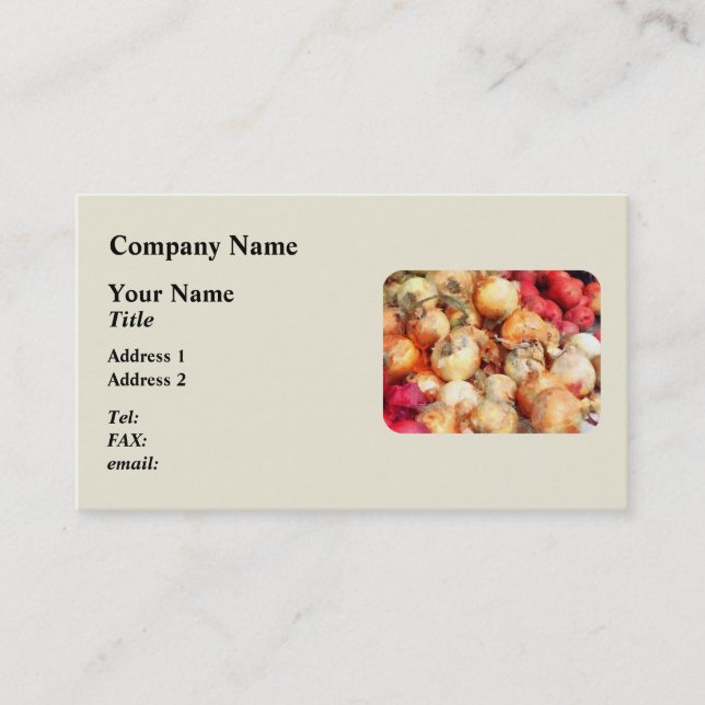 Onions Closeup Business Card (Front)