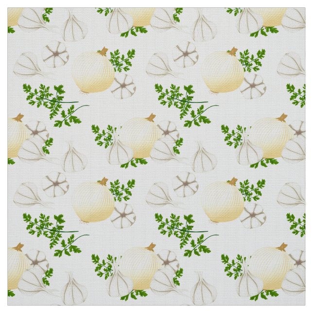 Onions Garlic Art of Cooking Kitchen Fabric (Swatch)