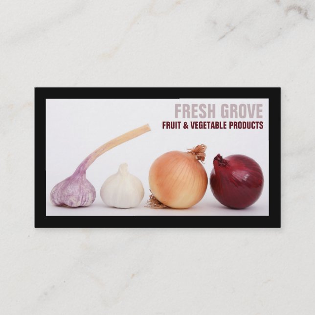 Onions & Garlic, Greengrocers Business Card (Front)