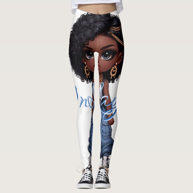 OnLaye1 Ebony baddie Jean  Leggings (Front)