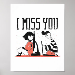 Online Dating Relationship MISS YOU Gift Cute Love Poster