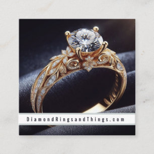 Online Diamond Ring Business Jewellery Designer Square Business Card