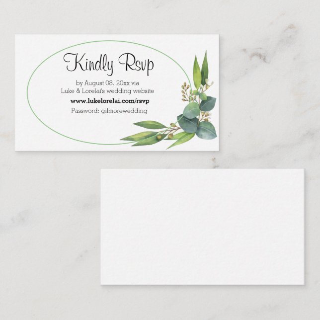 Online Dinner Wedding RSVP Enclosure Card (Front/Back)