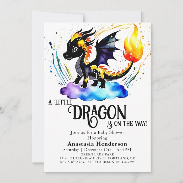 Online Editable Dragon Boy Baby Shower Invitation (Front)